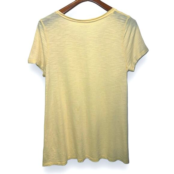 Coldwater Creek Everyday Ease Slub Tee Size Small Buttercup Yellow Tunic Top - Picture 3 of 6